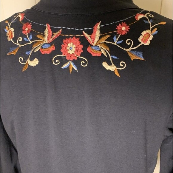 Eshakti Wayward Fancies Boho Maxi Embroidered Dress Size Large Pockets Whimsy - Picture 6 of 14